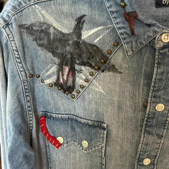 POLO Ralph Lauren Men’s denim long sleeve western shirt. - Picture 3 of 10